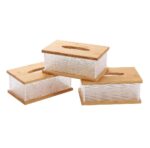 ⁦علبة مناديل شيك لغرف النوم والليفنج والمكتب من الاكليريك والخشب⁩ - الصورة ⁦3⁩