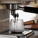 كوب شوت اسبريسو 150 ملي من الزجاج بيد خشب