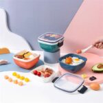 لانش بوكس 2 دور بغطاء محكم الغلق ومعلقة لسهولة تناول الطعام للدراسة والعمل