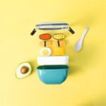 ⁦لانش بوكس 2 دور بغطاء محكم الغلق ومعلقة لسهولة تناول الطعام للدراسة والعمل⁩ - الصورة ⁦3⁩