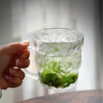 ⁦طقم كوبايات زجاج كريستال 6 قطع لشرب وتقديم المشروبات الباردة والساخنة بيد⁩ - الصورة ⁦7⁩