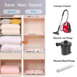 ⁦مجموعة أكياس فاكيوم 3 قطع بمقاسات مختلفة لتخزين الملابس والمفروشات يوفر مساحات تصل يصل إلي 75 % والحفاظ عليهم من الأتربة⁩ - الصورة ⁦6⁩