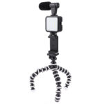 ⁦مجموعة تصوير احترافية ترايبود مع حامل للموبايل وكشاف اضاءه ليد وميكروفون بريموت كنترول للتصوير عن بعد⁩ - الصورة ⁦2⁩