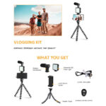 ⁦مجموعة تصوير احترافية ترايبود مع حامل للموبايل وكشاف اضاءه ليد وميكروفون بريموت كنترول للتصوير عن بعد⁩ - الصورة ⁦5⁩