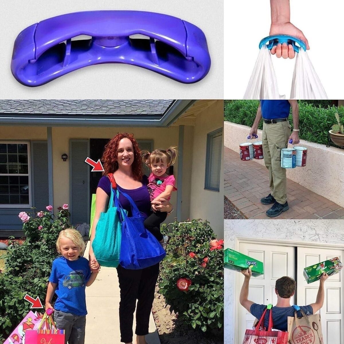 ⁦مقبض حامل وماسك اكياس التسوق والبقاله من البلاستيك⁩ - الصورة ⁦2⁩