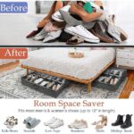 ⁦منظم احذية وتربروف يحمل حتي 10 ازواج بغطاء شفاف للحماية من الاتربه ولسهولة الرؤية والاختيار بيد⁩ - الصورة ⁦6⁩