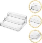 ⁦منظم اكليريك متدرج 3 دور لحمل وتنظيم زجاجات الزيت وبرطمانات التوابل وادوات الميكب والعناية بالشعر والبشرة⁩ - الصورة ⁦4⁩