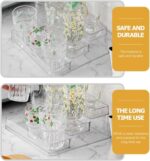 ⁦منظم اكليريك متدرج 3 دور لحمل وتنظيم زجاجات الزيت وبرطمانات التوابل وادوات الميكب والعناية بالشعر والبشرة⁩ - الصورة ⁦5⁩