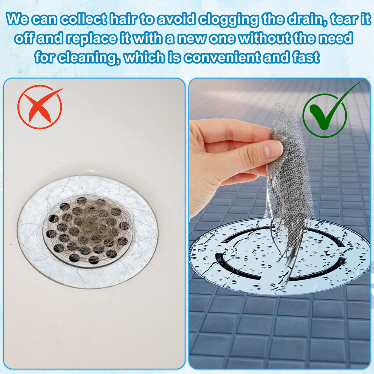 ⁦شريط شبكي لمنع انسداد البلاعات والبانيو والاحواض ذاتي اللصق وقابل للقص حسب الحاجه⁩ - الصورة ⁦10⁩