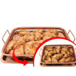 ⁦صينية تحمير بدون زيوت في الفرن مع مصفاه شبكية لعمل اكل صحي شهي⁩ - الصورة ⁦5⁩