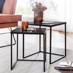 ⁦طقم ترابيزات قطعتين بمقاسات مختلفة قابل للتكديس للريسبشن والدريسنج والمكتب من المعدن⁩ - الصورة ⁦5⁩