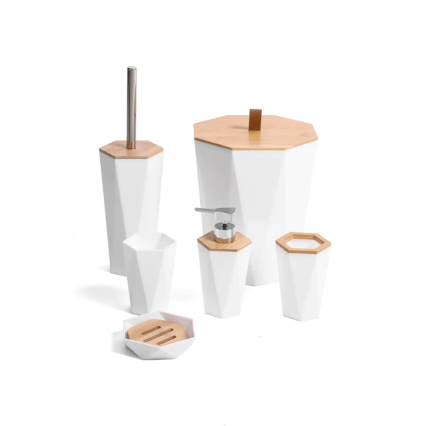 طقم حمام شيك 6 قطع متكامل للحفاظ علي ترتيب وتنظيم الحمام