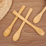 طقم معالق خشب صغيرة 4 قطع للشاي والسكر والقهوه والتوابل والعسل