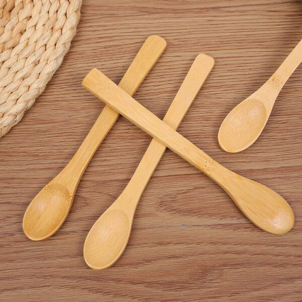 طقم معالق خشب صغيرة 4 قطع للشاي والسكر والقهوه والتوابل والعسل