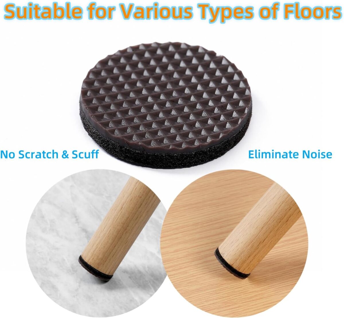 ⁦مانع انزلاق 16 قطعة لرجل الكرسي وخدش الباركيه من الجلد⁩ - الصورة ⁦4⁩