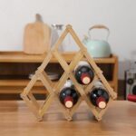 استاند خشب مقسم 6 خانات قابل للطي لحمل وتنظيم زجاجات المياة والعصائر