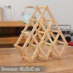 ⁦استاند خشب مقسم 6 خانات قابل للطي لحمل وتنظيم زجاجات المياة والعصائر⁩ - الصورة ⁦4⁩