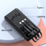 ⁦باور بانك 2*1 بشاشة ديجيتال و كشاف لشحن اربع اجهزة في وقت واحد بلصق مطاطي لتثبيته علي الموبايل 10000 ملي امبير⁩ - الصورة ⁦4⁩