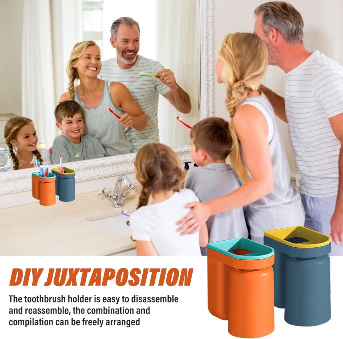 ⁦حامل  فرش ومعجون الاسنان بفتحات للتصفية يعلق علي الحائط بلصق دبل فيس⁩ - الصورة ⁦9⁩