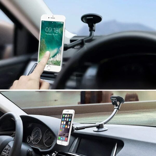 حامل موبايل مغناطيسي يدور 360 درجة بذراع طويل مرن قابل للتعديل