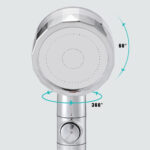 ⁦سماعة دش مزودة بمروحة لزيادة ضغط المياه تدور 360 درجة بزرار للفتح والغلق⁩ - الصورة ⁦2⁩