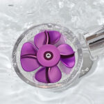 ⁦سماعة دش مزودة بمروحة لزيادة ضغط المياه تدور 360 درجة بزرار للفتح والغلق⁩ - الصورة ⁦7⁩