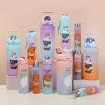 ⁦طقم زجاجات مياه باندا بشاليموه 3 قطع بمقاسات مختلفة  للجيم والسفر والرحلات⁩ - الصورة ⁦7⁩