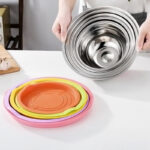 طقم علب ثلاجة ستانلس ستيل لحفظ الطعام 5 قطع بمقاسات مختلفة بغطاء محكم الغلق - الصورة 2