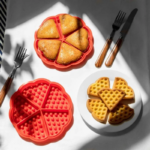 قالب سيليكون مقسم الي 5 اجزاء لعمل الوافل والبسكويت والبان كيك قابل للدخول في المايكرويف والفرن