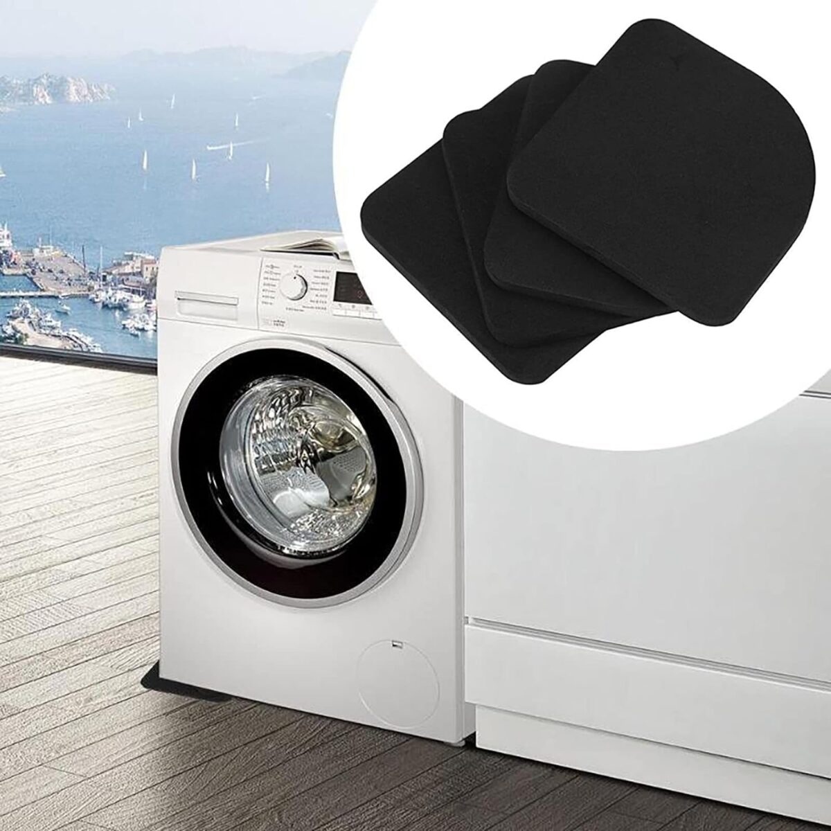 ⁦قواعد فوم لتثبيت الغسالة ومنع الاهتزاز 4 قطع⁩ - الصورة ⁦4⁩