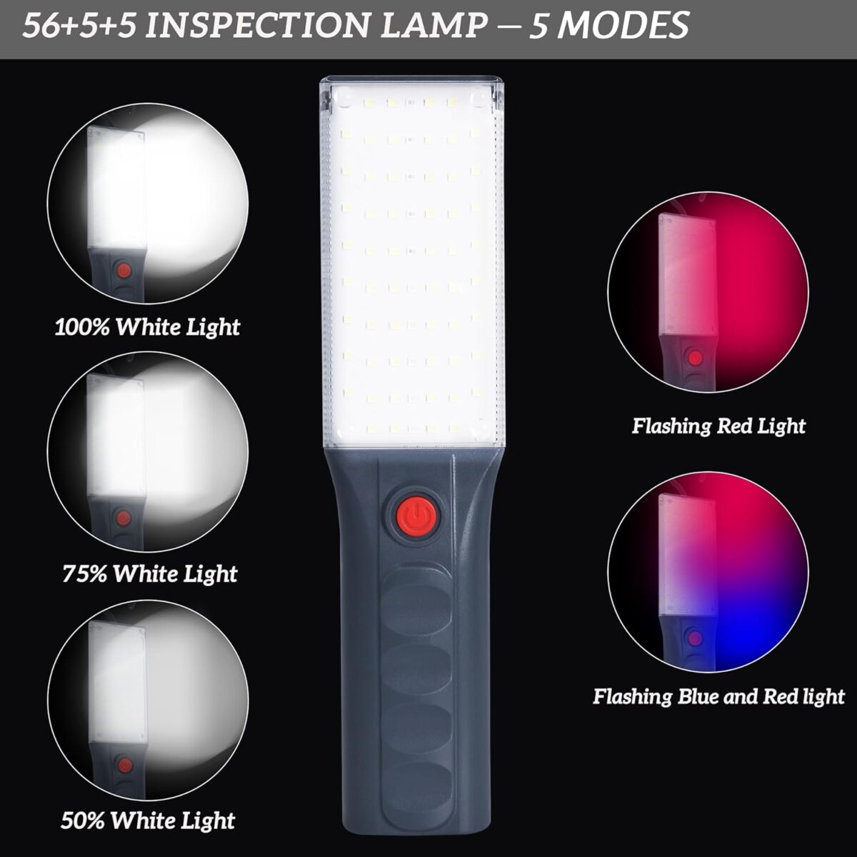 ⁦كشاف ليد طوارئ يو اس بي ب 3 درجات اضاءة مختلفة قابل لاعادة الشحن بهوك للتعليق للسفر والتخييم⁩ - الصورة ⁦5⁩