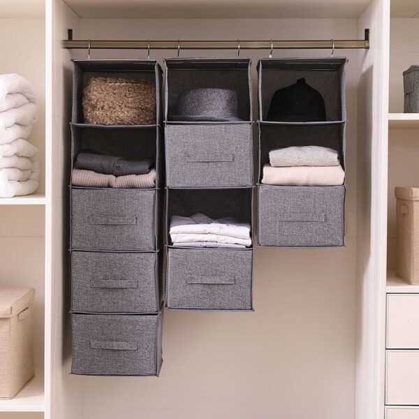 منظم دولاب 5 دور قابل للفصل الي جزئين لتخزين الملابس مزود بهوك لسهولة التعليق