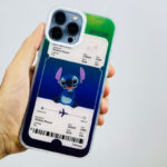 جراب ايفون 13 برو ماكس علي شكل ستيتش  شفاف من البلاستيك المعالج ضد الكسر والخدوش