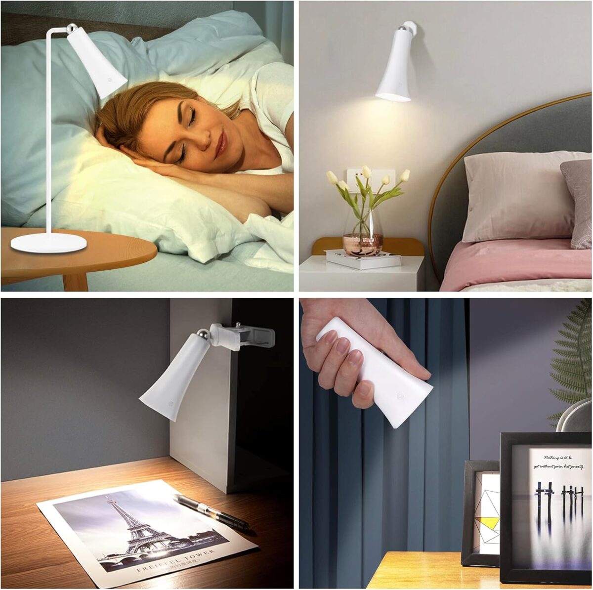 ⁦اباجورة مكتب تاتش 4 في 1 برأس مغناطيسية مع اضاءة بيضاء قابل للشحن⁩ - الصورة ⁦3⁩