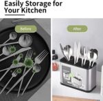 ⁦حامل ومصفاة للمعالق والشوك والسكاكين بقاعدة قابلة للفك لتصفية المياة⁩ - الصورة ⁦3⁩