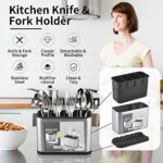 ⁦حامل ومصفاة للمعالق والشوك والسكاكين بقاعدة قابلة للفك لتصفية المياة⁩ - الصورة ⁦7⁩