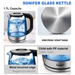 ⁦SF-2078 كاتيل مياه كهربائي سونيفر 1.7 لتر بأضاءة ليد 2000 واط⁩ - الصورة ⁦4⁩