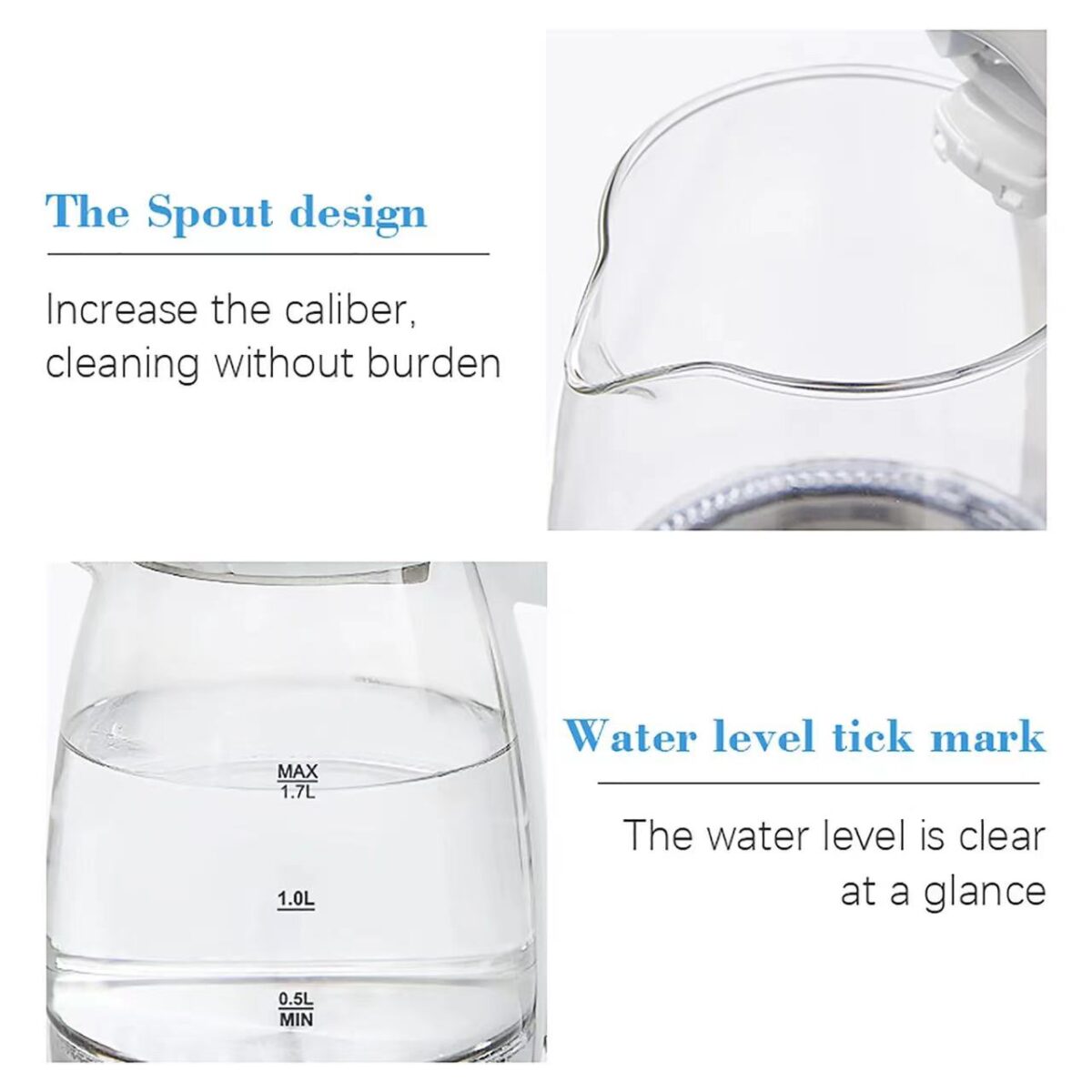 ⁦SF-2078 كاتيل مياه كهربائي سونيفر 1.7 لتر بأضاءة ليد 2000 واط⁩ - الصورة ⁦5⁩