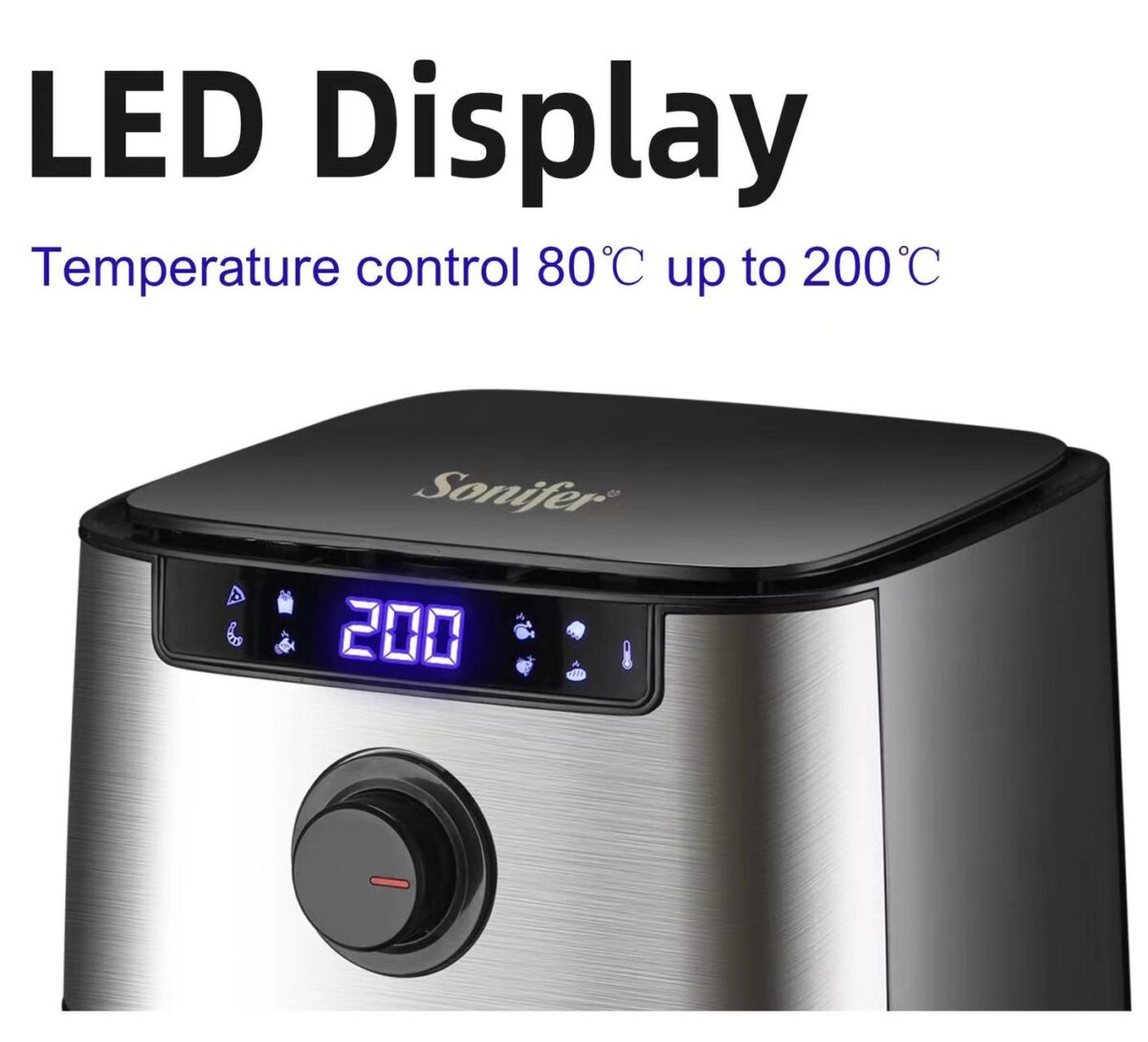 ⁦SF-1013 قلاية هوائية سونيفر 5 لتر مع شاشة تاتش ديجيتال - 1450 وات⁩ - الصورة ⁦4⁩