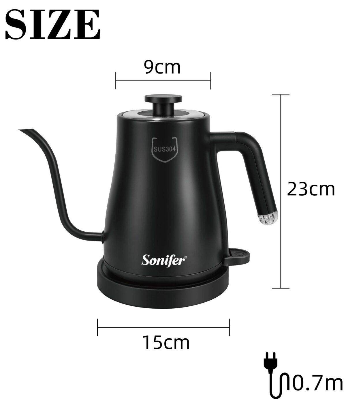 ⁦SF-2082 كاتيل كهربائي 1 لتر بقوة 1500 واط من سونيفر⁩ - الصورة ⁦3⁩