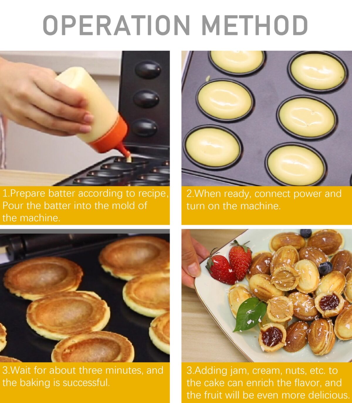 ⁦SF-6054 ماكينة وافل كهربائية 7*1 من سونيفر700- 800 واط⁩ - الصورة ⁦2⁩