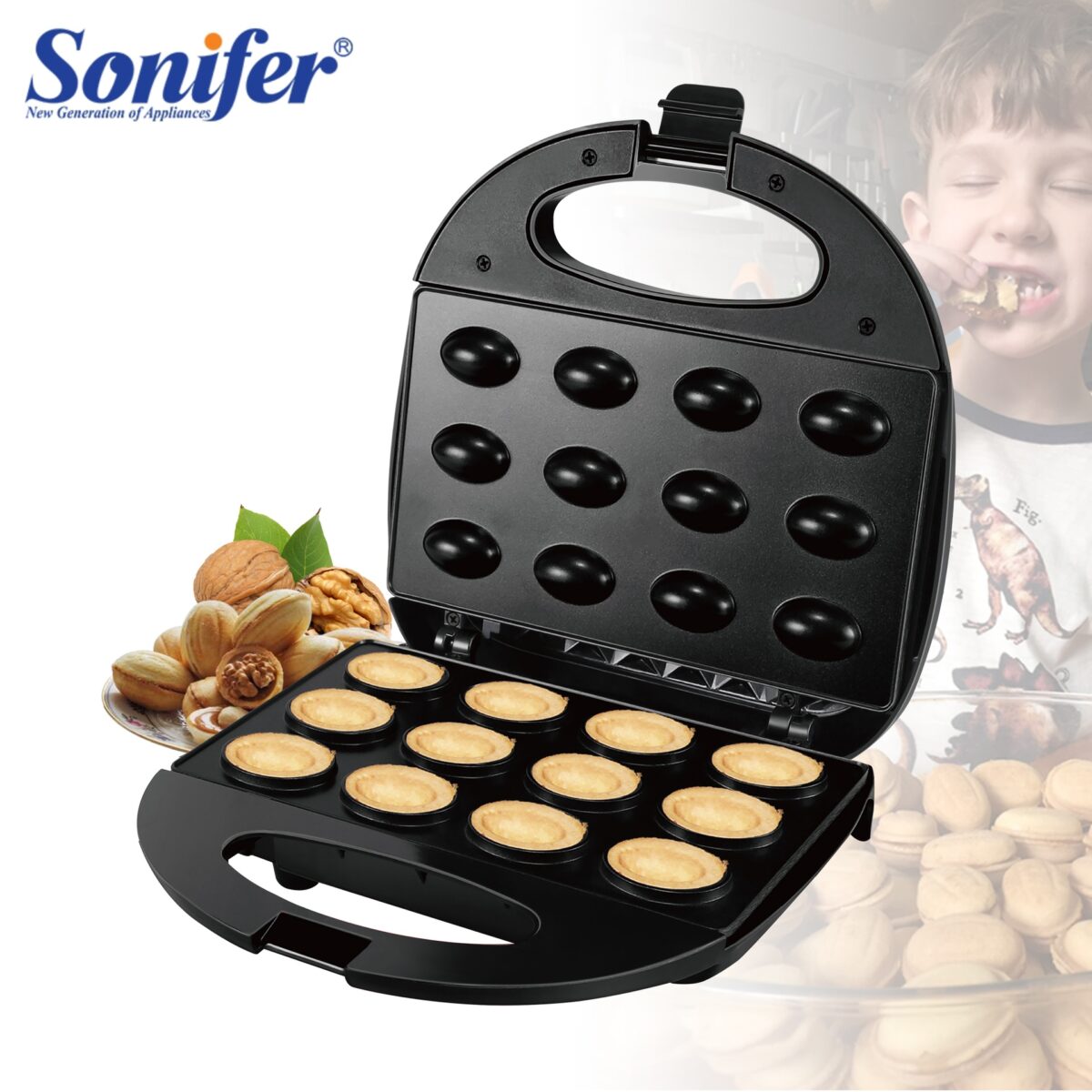 ⁦SF-6054 ماكينة وافل كهربائية 7*1 من سونيفر700- 800 واط⁩ - الصورة ⁦7⁩