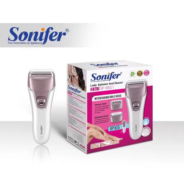 SF-9521ماكينة ازالة الشعر الكهربائية 2 *1 من سونيفر قابلة للشحن للسيدات