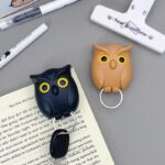 ⁦حامل مفاتيح مغناطيسي شكل بومة بعيون متحركة بلصق دبل فيس⁩ - الصورة ⁦2⁩