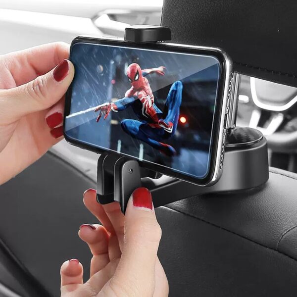 حامل موبايل وهوك يثبت علي ظهر كرسي السيارة لمشاهدة الأفلام والمسلسلات