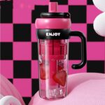 ⁦زجاجة ديتوكس 830 ملي بشاليموه لشرب المياة والعصائر الفريش⁩ - الصورة ⁦2⁩