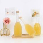 ⁦زجاجة للخل والزيت بغطاء خشبي محكم الغلق سعة 400 مللي⁩ - الصورة ⁦2⁩