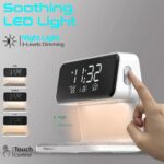 ⁦منبه وساعة ديجيتال ذكي مدمج بشاحن وايرلس وإضاءة ليلة⁩ - الصورة ⁦4⁩