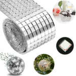 ⁦شريط زجاجي ذاتي اللصق بطول 1 متر*4سم لتزيين الحوائط والمرايات باللون الفضي.⁩ - الصورة ⁦10⁩