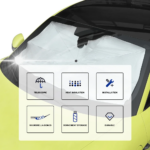 ⁦شماسة سيارة بفتحة على المرآة لتثبيتها بسهولة بنسبة عزل للحرارة 90٪ لحماية السيارة من اشعة الشمس قابل للطي⁩ - الصورة ⁦4⁩